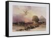 Approach of the Simoom. Desert of Gizeh, from 'Egypt and Nubia)-David Roberts-Framed Stretched Canvas