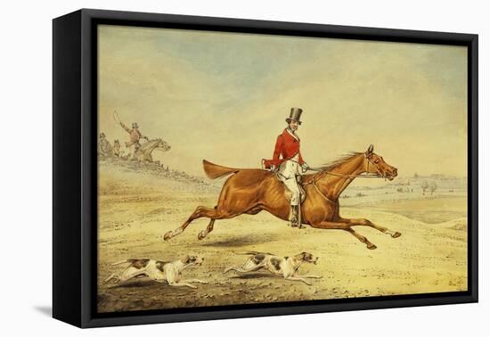 Approaching a Ditch-Henry Thomas Alken-Framed Stretched Canvas