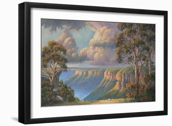 Approaching Storm - Katoomba-John Bradley-Framed Premium Giclee Print
