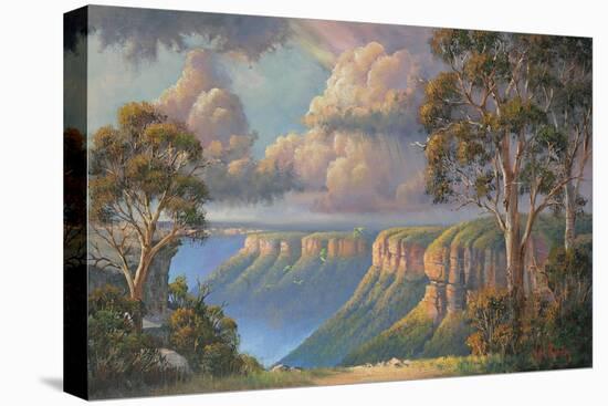 Approaching Storm - Katoomba-John Bradley-Stretched Canvas