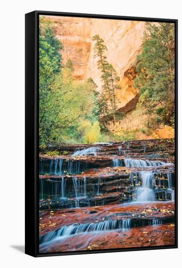 Approaching the Subway in Autumn, Zion, Southern Utah-Vincent James-Framed Stretched Canvas