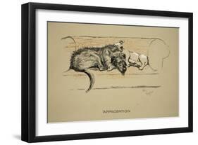 Approbation, 1930, 1st Edition of Sleeping Partners-Cecil Aldin-Framed Giclee Print