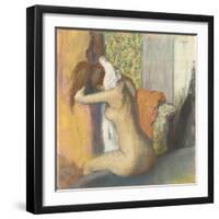 Aprés le bain, femme s'essuyant la nuque-Edgar Degas-Framed Giclee Print