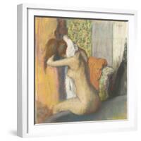 Aprés le bain, femme s'essuyant la nuque-Edgar Degas-Framed Giclee Print