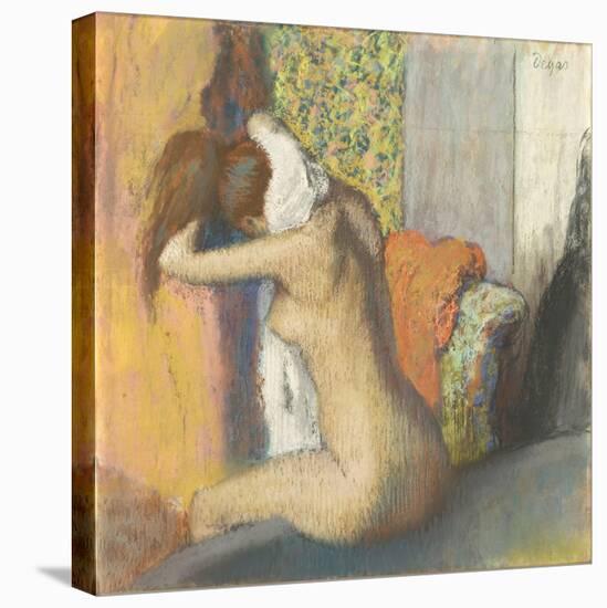 Aprés le bain, femme s'essuyant la nuque-Edgar Degas-Stretched Canvas