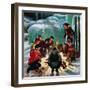 "Apres Ski Bonfire", February 23, 1952-John Clymer-Framed Giclee Print