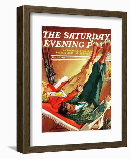 "Apres Ski," Saturday Evening Post Cover, February 22, 1941-Ski Weld-Framed Giclee Print