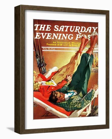 "Apres Ski," Saturday Evening Post Cover, February 22, 1941-Ski Weld-Framed Premium Giclee Print