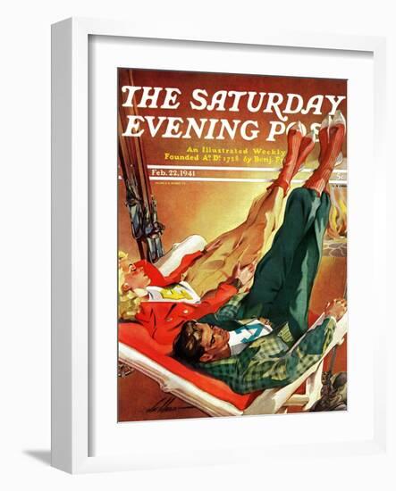 "Apres Ski," Saturday Evening Post Cover, February 22, 1941-Ski Weld-Framed Premium Giclee Print