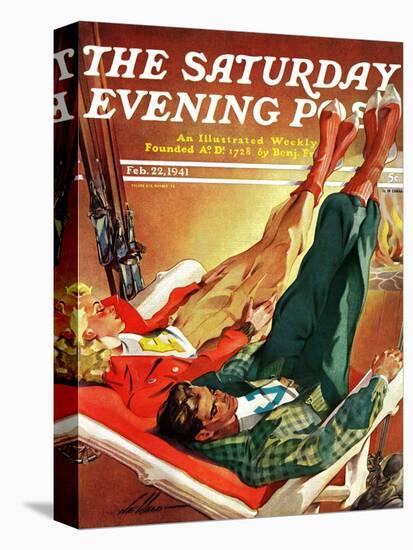 "Apres Ski," Saturday Evening Post Cover, February 22, 1941-Ski Weld-Stretched Canvas