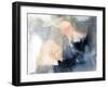 Apricot & Navy Swash I-Victoria Barnes-Framed Art Print