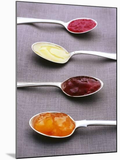 Apricot, Raspberry and Strawberry Jam and Lemon Curd-Maja Smend-Mounted Photographic Print