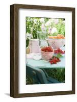 Apricots, Berries and Jam Jars on Garden Table-Eising Studio - Food Photo and Video-Framed Photographic Print