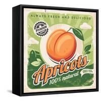 Apricots Vintage Poster Design-lukeruk-Framed Stretched Canvas