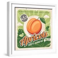 Apricots Vintage Poster Design-lukeruk-Framed Photographic Print