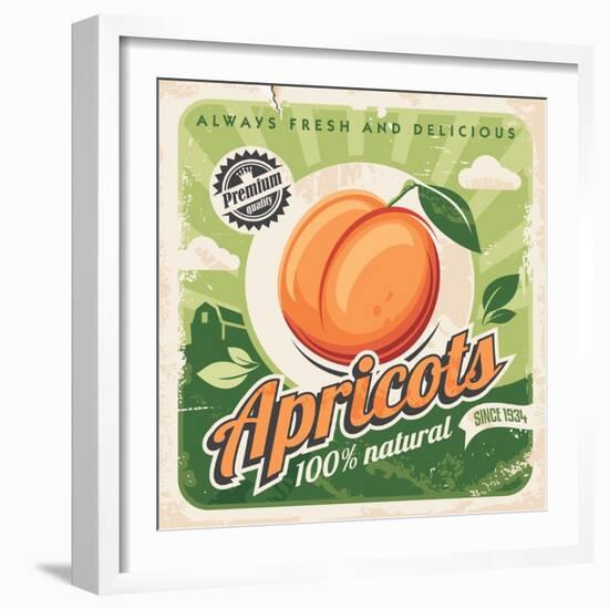 Apricots Vintage Poster Design-lukeruk-Framed Photographic Print