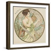 April, 1899 (Detail)-Alphonse Mucha-Framed Giclee Print