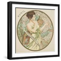 April, 1899 (Detail)-Alphonse Mucha-Framed Giclee Print