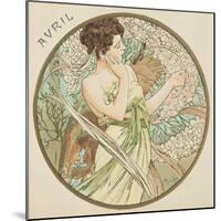 April, 1899 (Detail)-Alphonse Mucha-Mounted Giclee Print