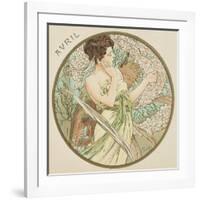 April, 1899 (Detail)-Alphonse Mucha-Framed Giclee Print