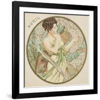 April, 1899 (Detail)-Alphonse Mucha-Framed Giclee Print