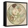 April, 1899 (Detail)-Alphonse Mucha-Framed Stretched Canvas