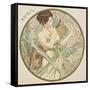 April, 1899 (Detail)-Alphonse Mucha-Framed Stretched Canvas