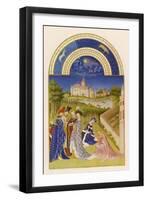 April Courtly Life in the Grounds of the Chateau De Dourdan-Pol De Limbourg-Framed Art Print