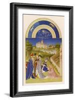 April Courtly Life in the Grounds of the Chateau De Dourdan-Pol De Limbourg-Framed Art Print