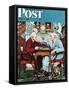 "April Fool, 1943" Saturday Evening Post Cover, April 3,1943-Norman Rockwell-Framed Stretched Canvas