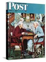 "April Fool, 1943" Saturday Evening Post Cover, April 3,1943-Norman Rockwell-Stretched Canvas