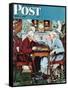 "April Fool, 1943" Saturday Evening Post Cover, April 3,1943-Norman Rockwell-Framed Stretched Canvas