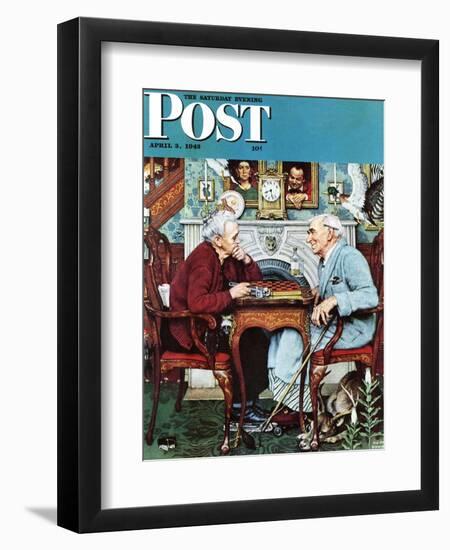 "April Fool, 1943" Saturday Evening Post Cover, April 3,1943-Norman Rockwell-Framed Premium Giclee Print