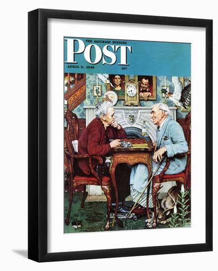 "April Fool, 1943" Saturday Evening Post Cover, April 3,1943-Norman Rockwell-Framed Giclee Print