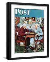 "April Fool, 1943" Saturday Evening Post Cover, April 3,1943-Norman Rockwell-Framed Giclee Print