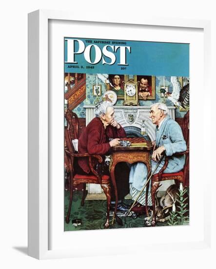 "April Fool, 1943" Saturday Evening Post Cover, April 3,1943-Norman Rockwell-Framed Giclee Print