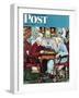 "April Fool, 1943" Saturday Evening Post Cover, April 3,1943-Norman Rockwell-Framed Giclee Print