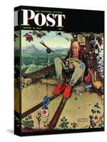 "April Fool, 1945" Saturday Evening Post Cover, March 31,1945-Norman Rockwell-Stretched Canvas