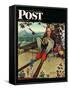 "April Fool, 1945" Saturday Evening Post Cover, March 31,1945-Norman Rockwell-Framed Stretched Canvas
