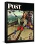 "April Fool, 1945" Saturday Evening Post Cover, March 31,1945-Norman Rockwell-Framed Stretched Canvas