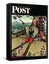 "April Fool, 1945" Saturday Evening Post Cover, March 31,1945-Norman Rockwell-Framed Stretched Canvas