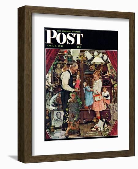 "April Fool, 1948" Saturday Evening Post Cover, April 3,1948-Norman Rockwell-Framed Giclee Print