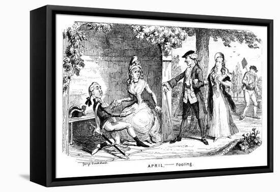 April - Fooling, C1839-George Cruikshank-Framed Stretched Canvas