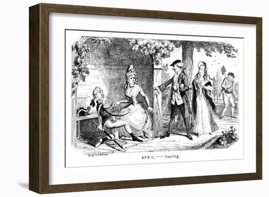 April - Fooling, C1839-George Cruikshank-Framed Giclee Print