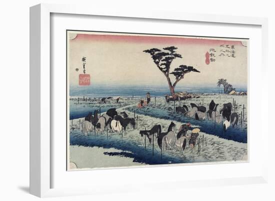 April Horse Fair, Chiryu, C. 1833-Utagawa Hiroshige-Framed Giclee Print