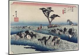 April Horse Fair, Chiryu, C. 1833-Utagawa Hiroshige-Mounted Giclee Print