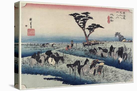 April Horse Fair, Chiryu, C. 1833-Utagawa Hiroshige-Stretched Canvas