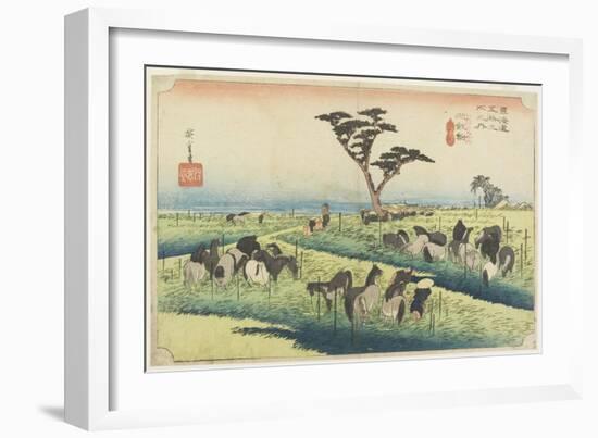 April Horse Fair, Chiryu, C. 1833-Utagawa Hiroshige-Framed Giclee Print