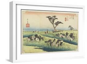 April Horse Fair, Chiryu, C. 1833-Utagawa Hiroshige-Framed Giclee Print