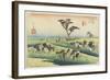 April Horse Fair, Chiryu, C. 1833-Utagawa Hiroshige-Framed Giclee Print